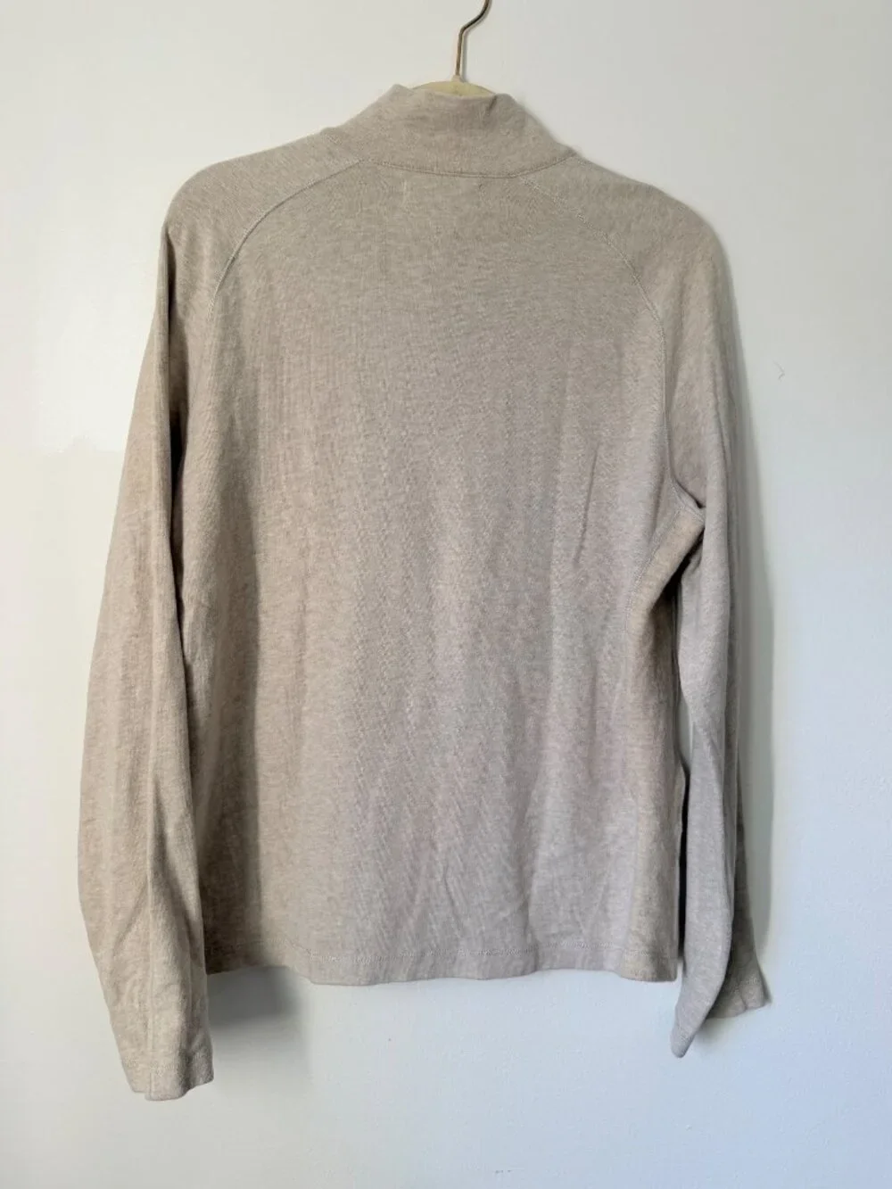 Polo Ralph Lauren Oatmeal/Beige Cotton Wool Blend Quarter Zip Pullover Mens Size